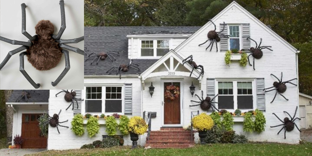 How To Make Your House The Creepiest On The Block By Covering It With Realistic Giant DIY Spiders